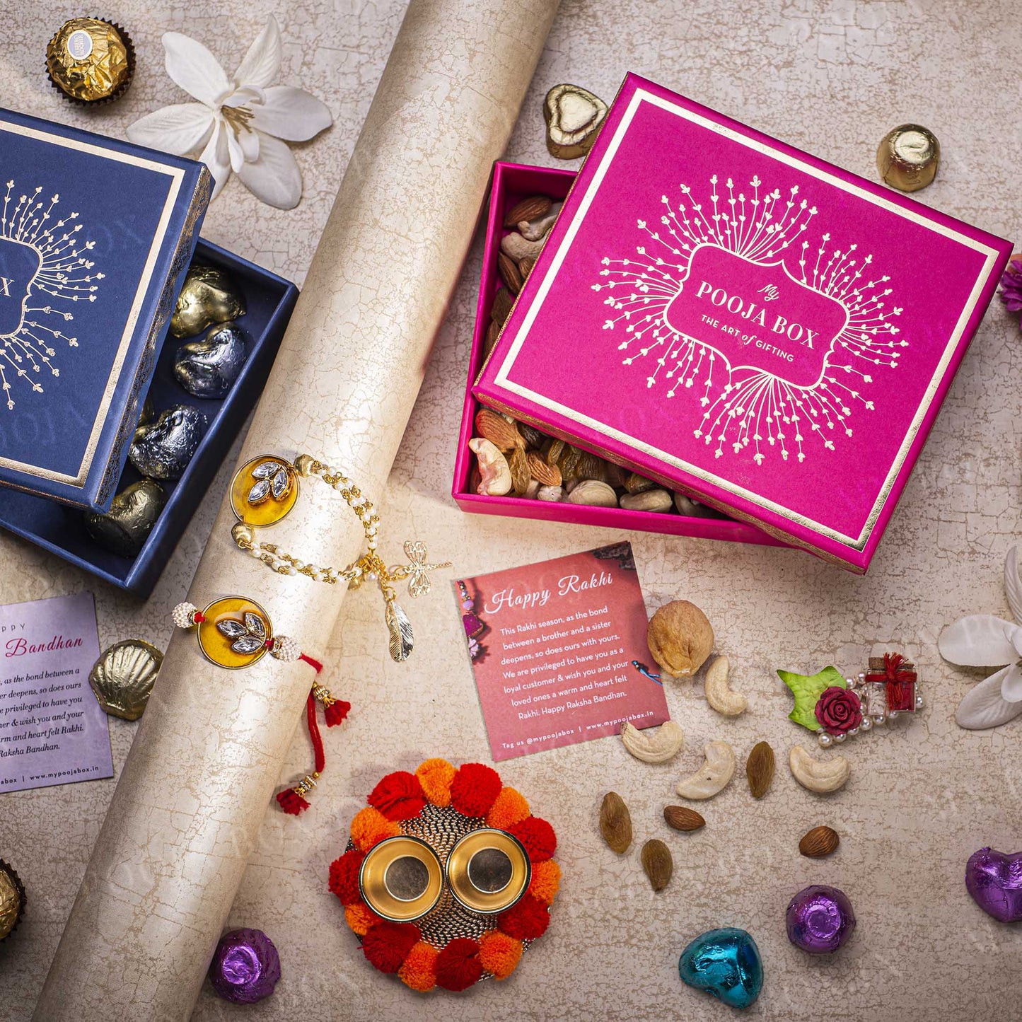 Bejewelled Yellow Rakhi Gift Box