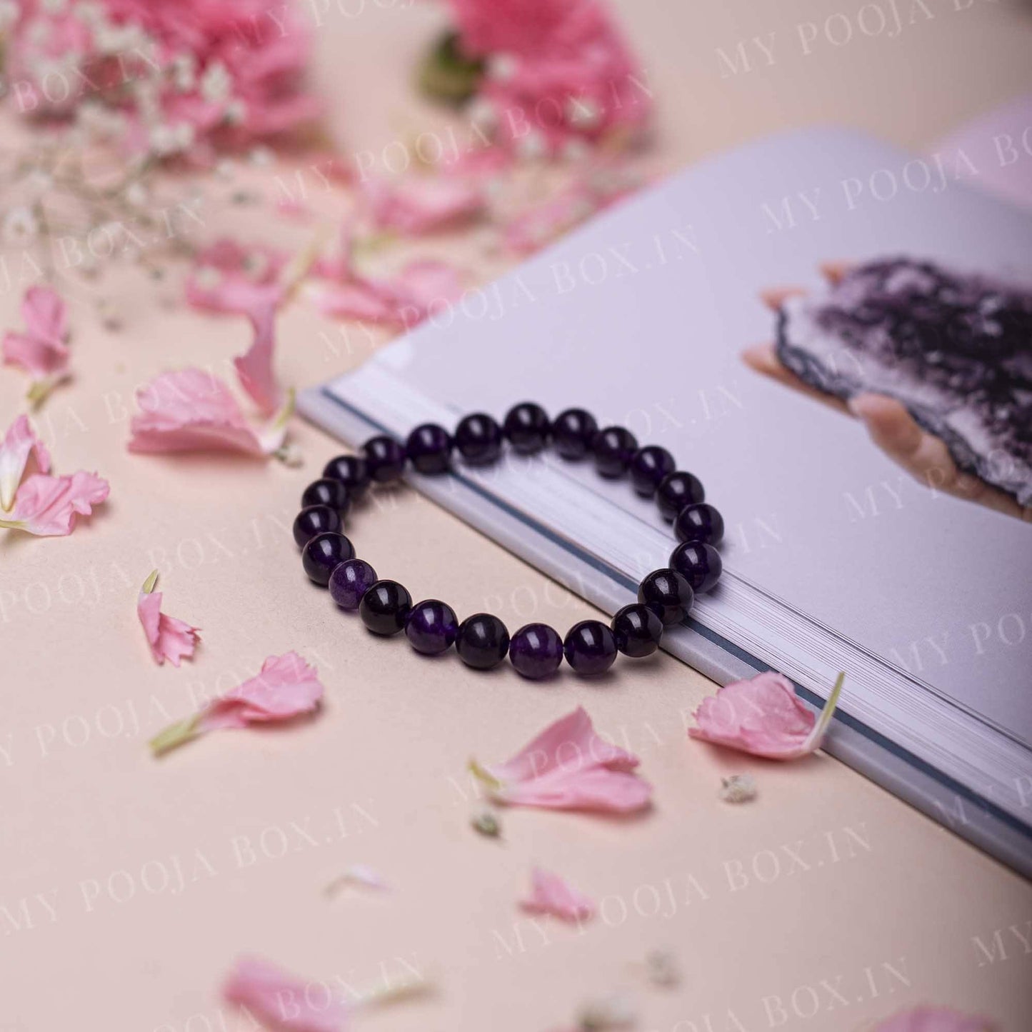 8mm Amethyst & Selenite Gemstone Bracelet | Amethyst crystal bracelet,  Crystal beads bracelet, Gemstone beaded bracelets