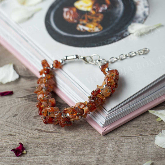 Carnelian Crystal Healing Natural Bracelet | Stability & Motivation