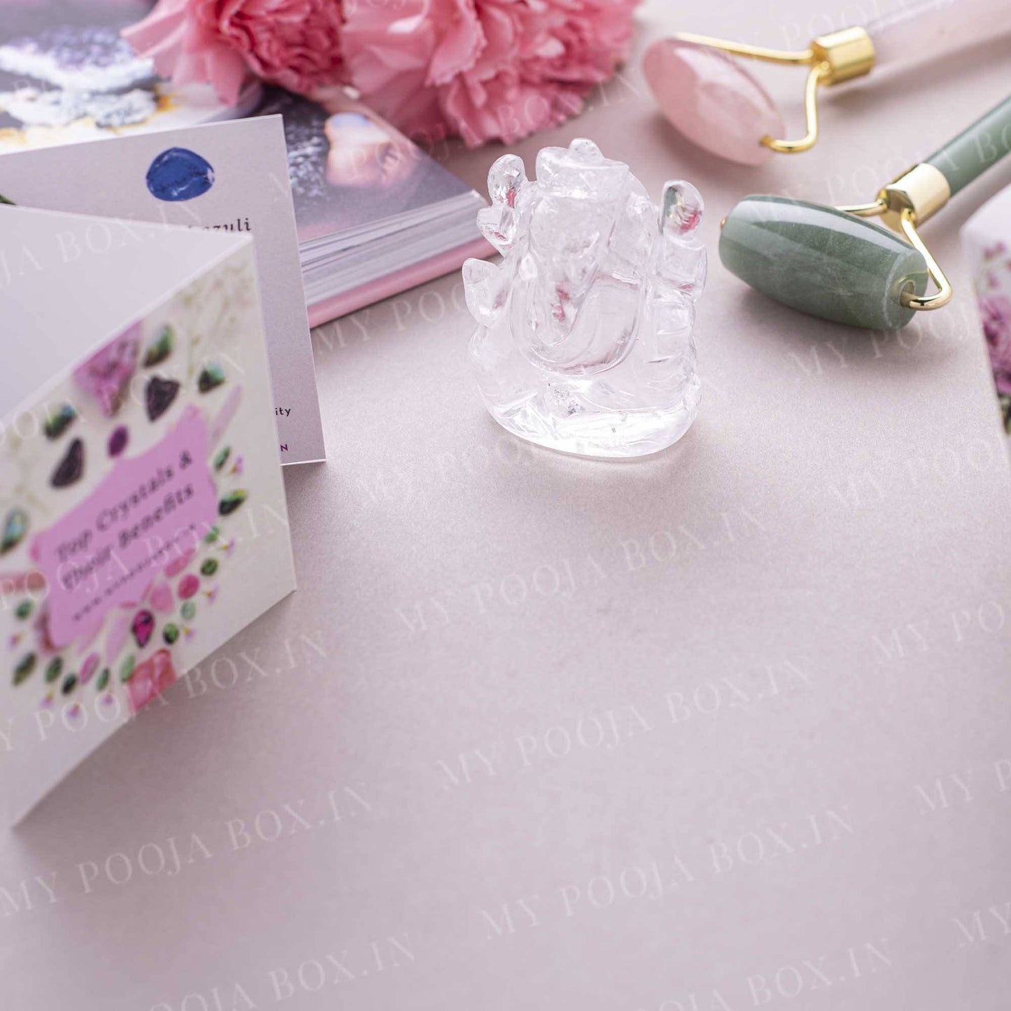 Clear Quartz Gemstone Ganesha Showpiece