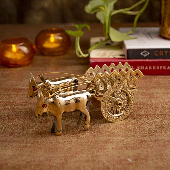 Antique Decorative Brass Bullock Cart