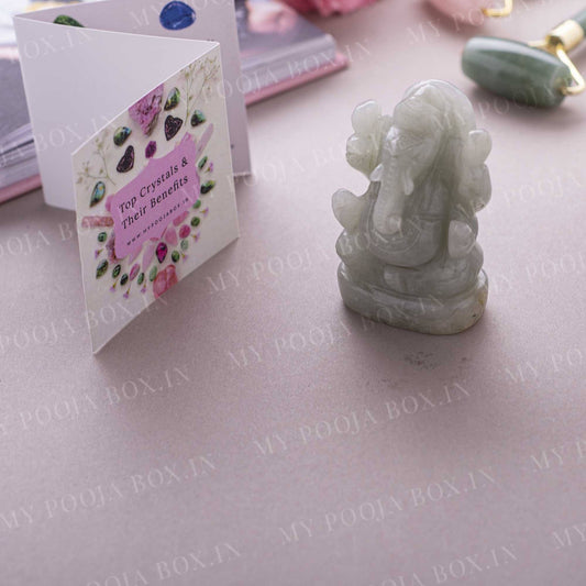 Green Jade Gemstone Ganesha Showpiece
