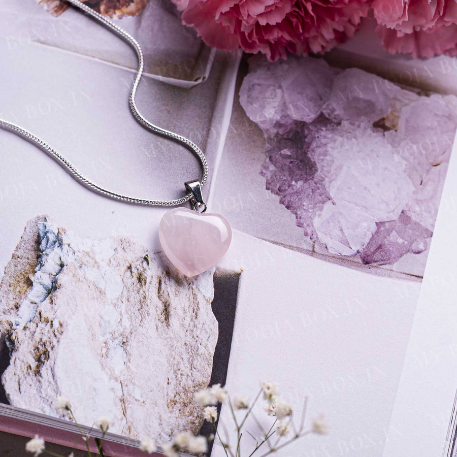 Gempro Certified Rose Quartz Valentine's Love Gemstone Pendant Necklace for  Women : Amazon.in: Fashion