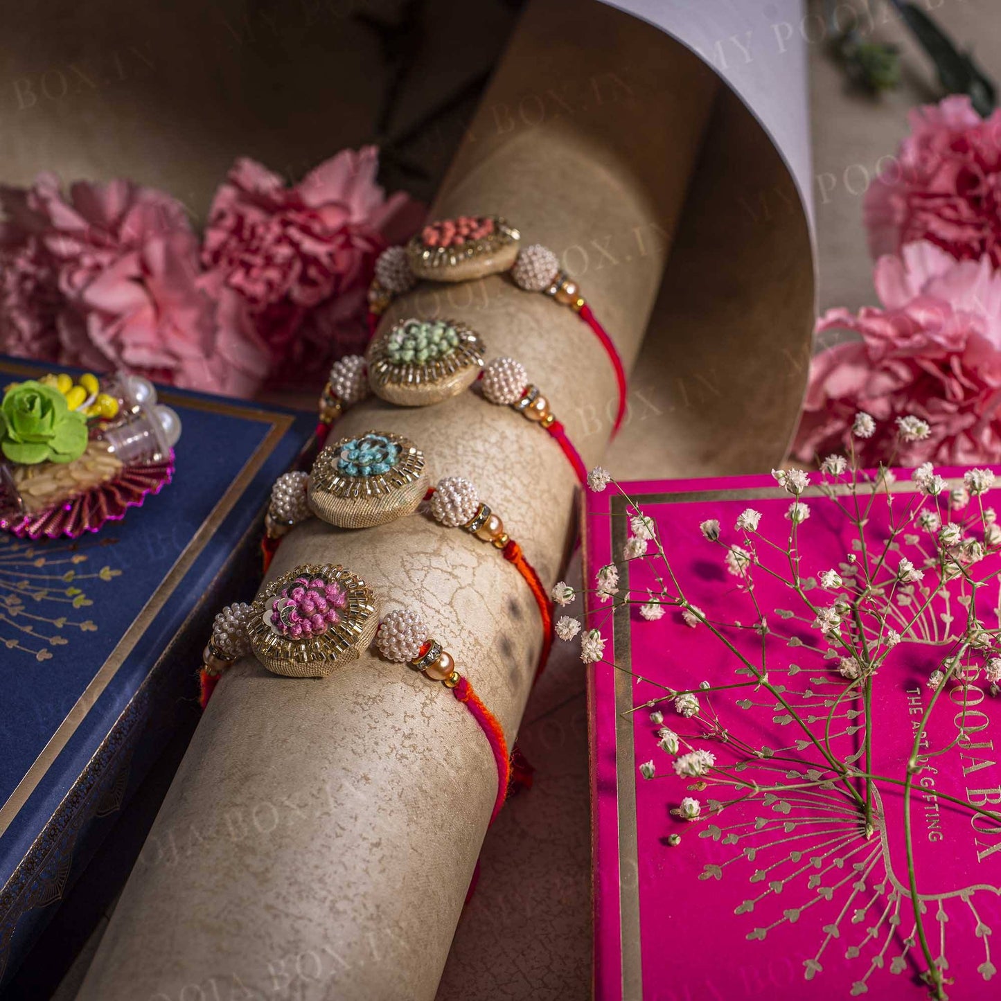 Pastel Zari Rakhi (Set of 4)