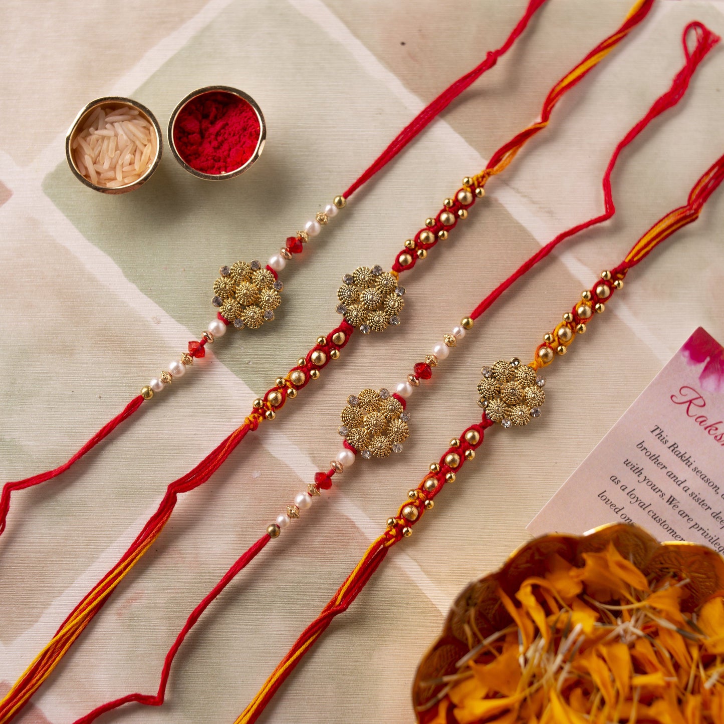 Blooming Flower Rakhi (Set of 4)
