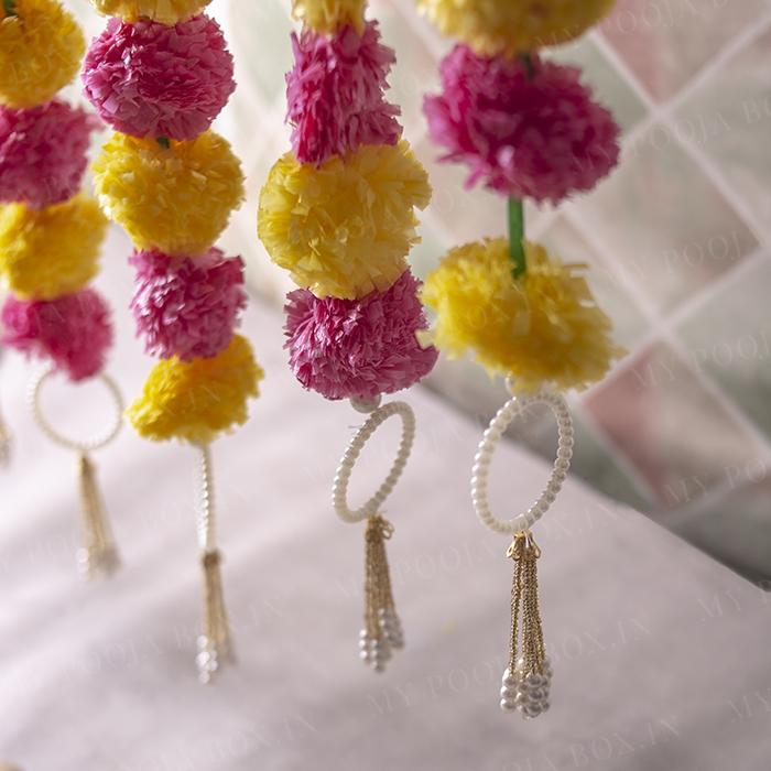 Incredible Floral Dark Pink Yellow Backdrop Decoration