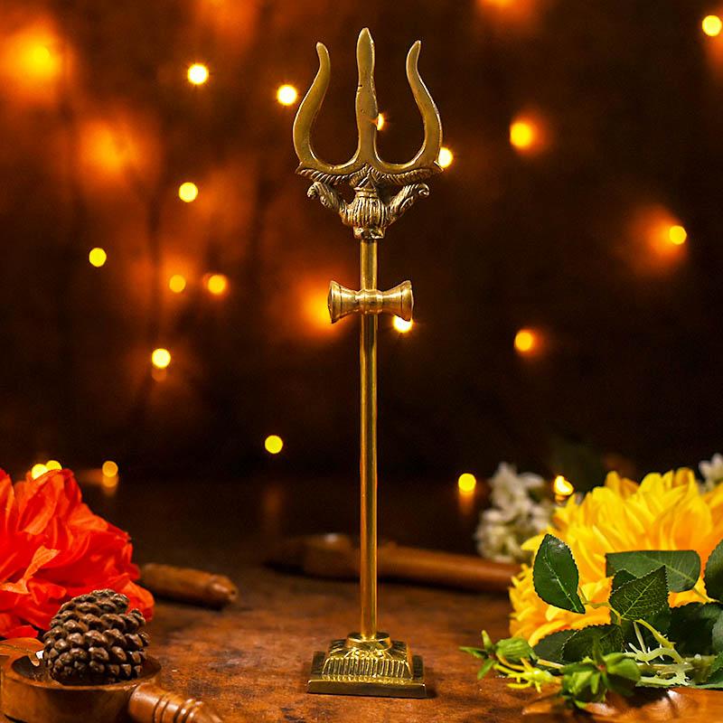 Divine Brass Trishul Showpiece