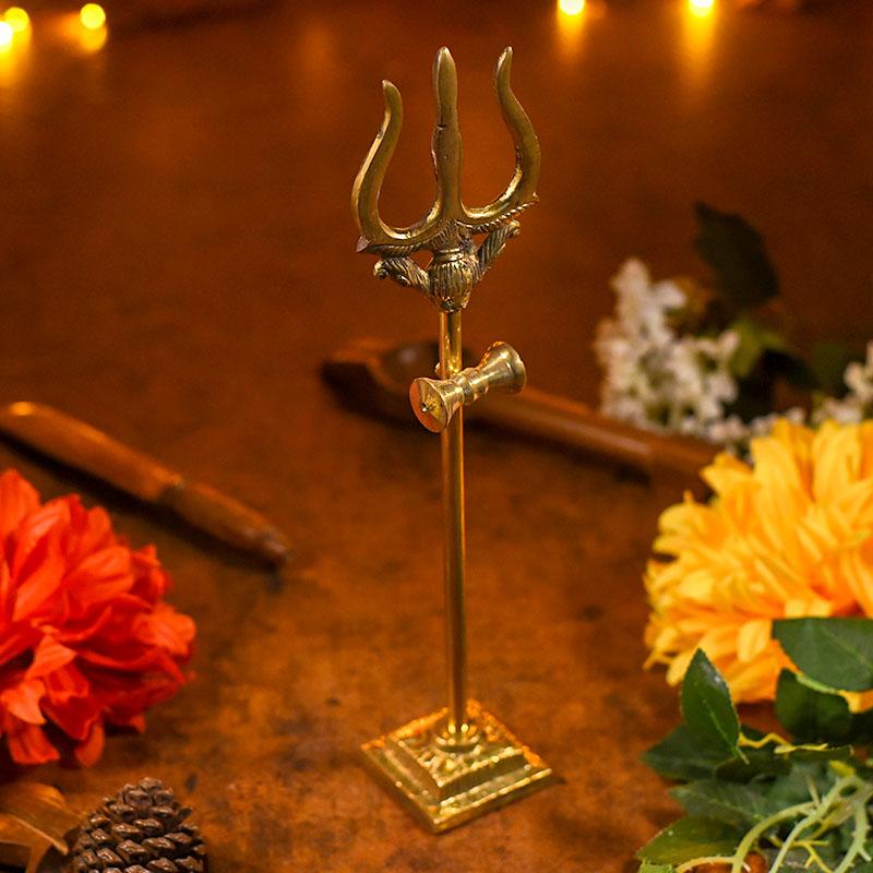 Divine Brass Trishul Showpiece