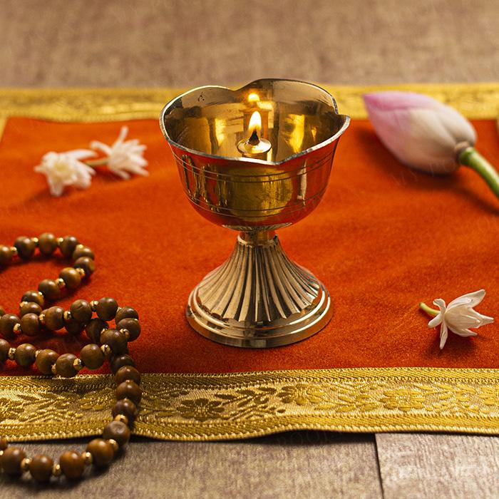 Engraved Antique Brass Diya