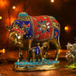 Decorative Colourful Kamdhenu with Calf Idol (Brass)