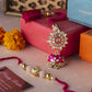 Meenakari Dark Pink Bhaiya Bhabhi Rakhi Set