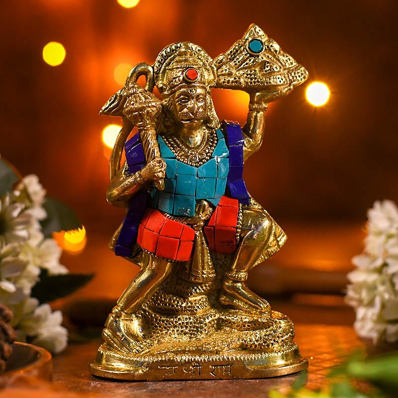 Auspicious Colourful Lord Hanuman Idol