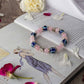 Rose Quartz & Evil Eye Bracelet with Buddha and Angel Wings Charm