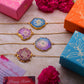Gayatri Mantra Rainbow Agate Stone Rakhi