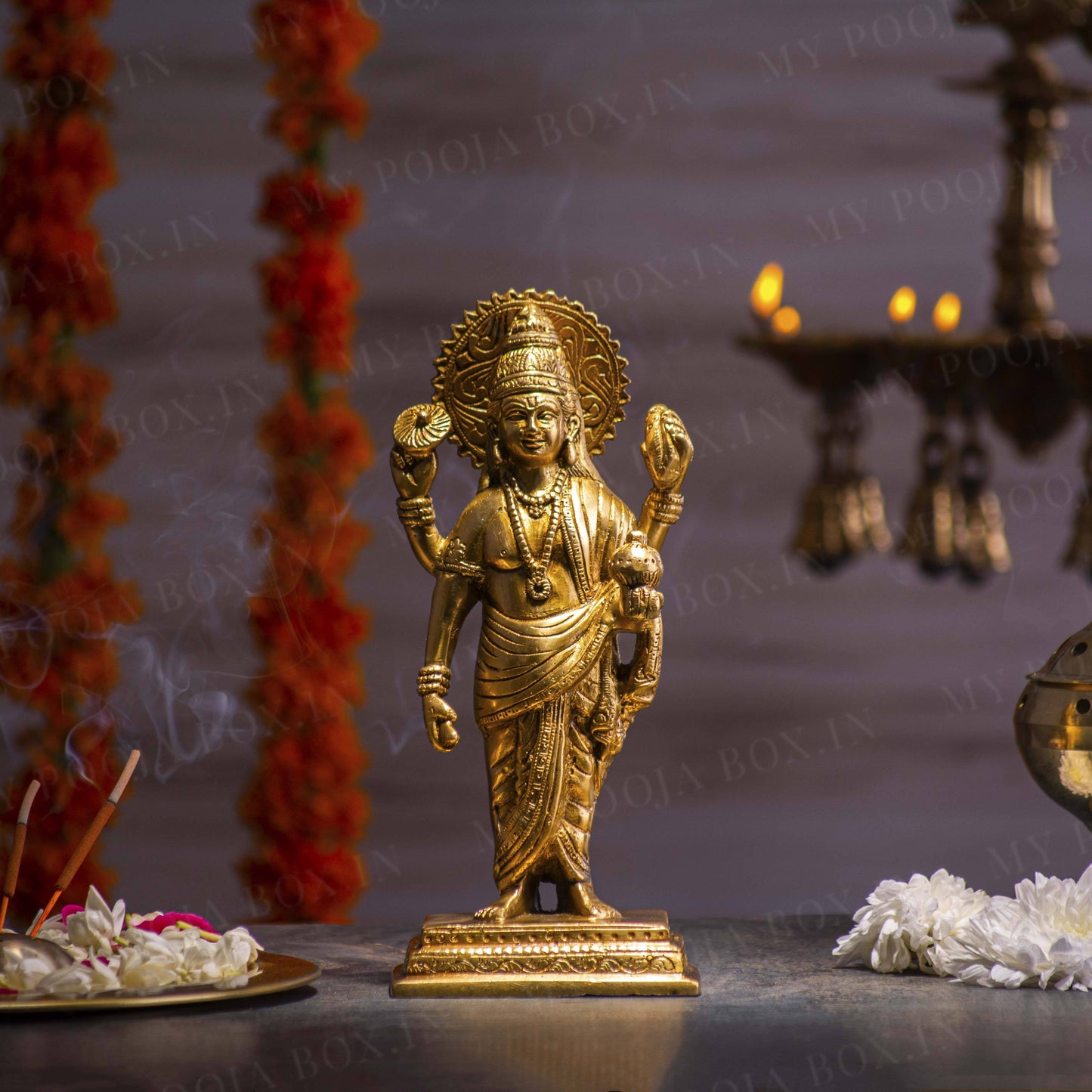 Alluring Brass Dhanvantari Idol