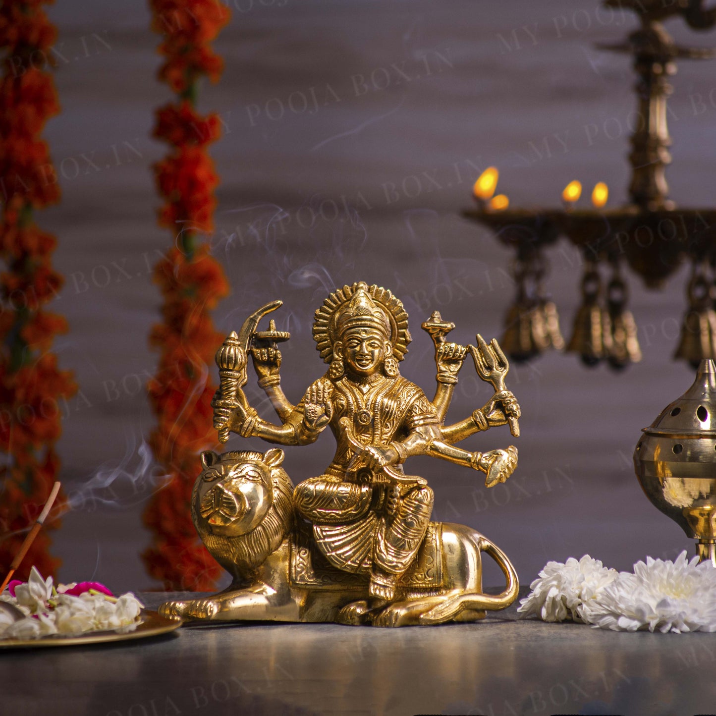 Divine Brass Durga Maa Staute