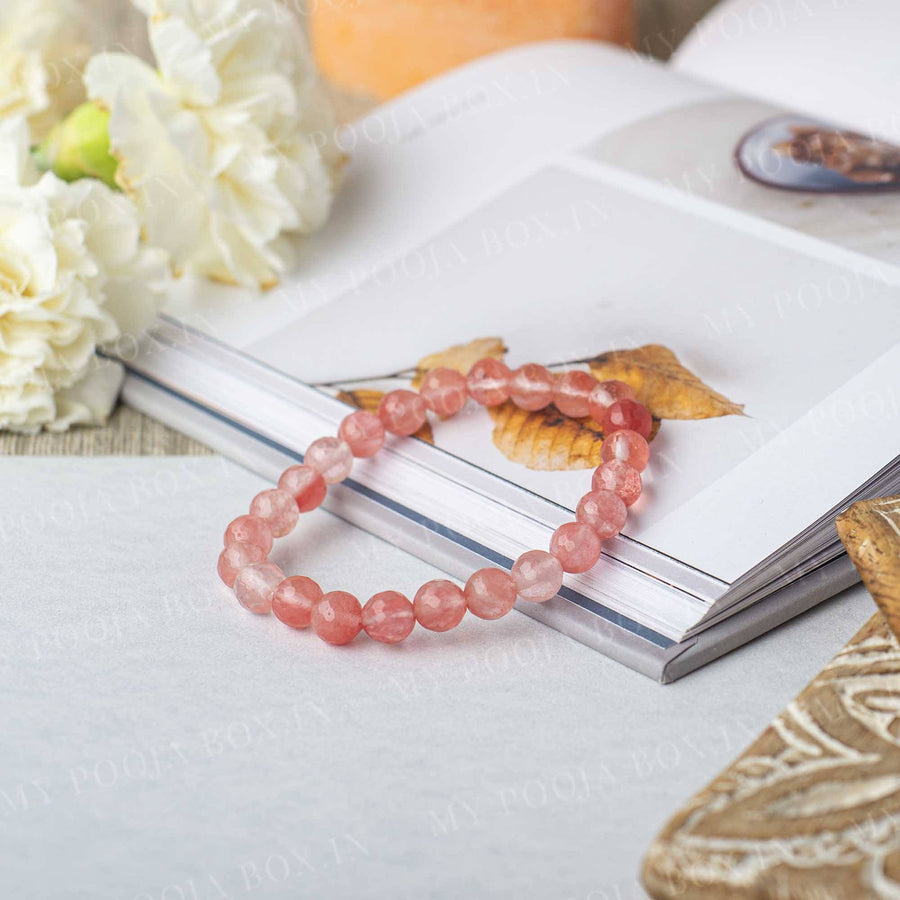 Rose Quartz Natural Stones Bracelet – Colorful World Of Gems