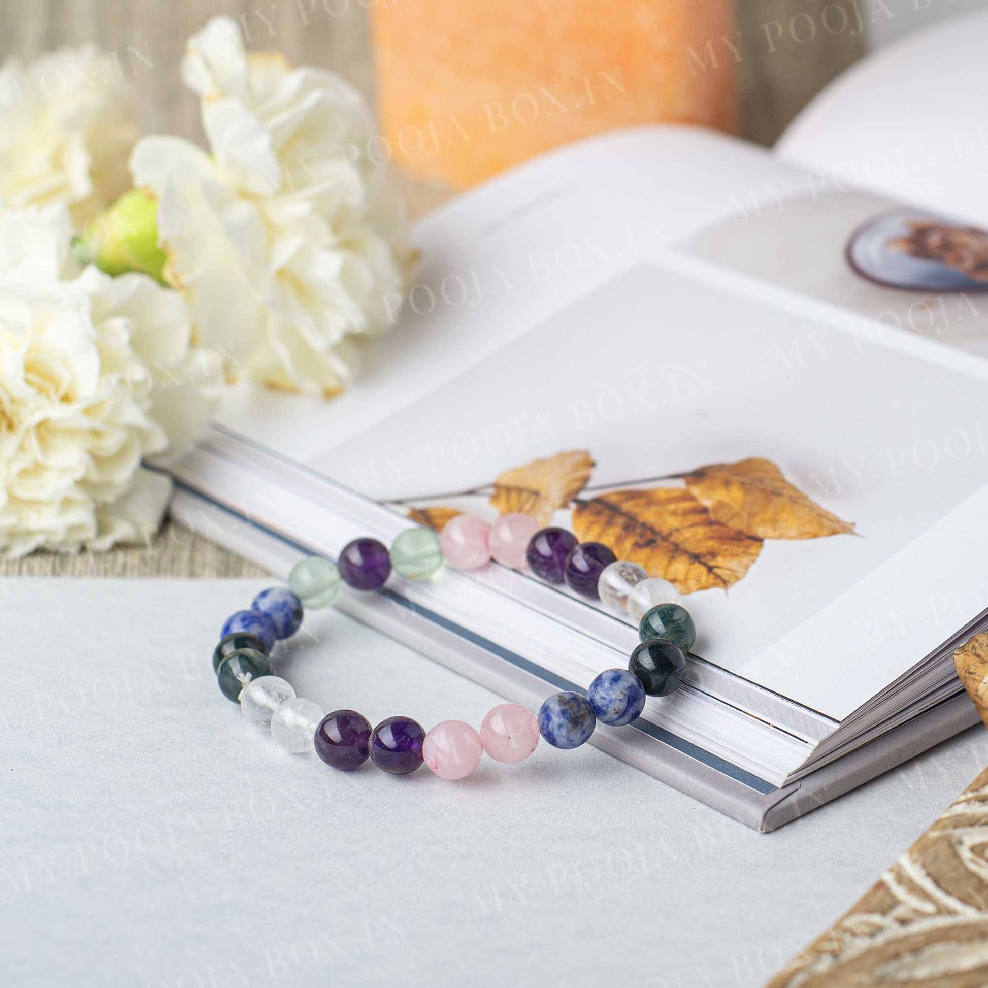 Mixed Gemstone Stretch Bracelet - Lily | Ever Designs Jewelry