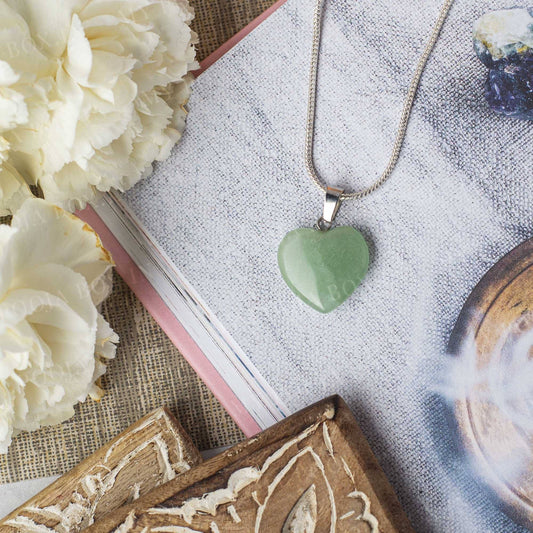 Green Jade Heart Pendant Necklace for Serenity