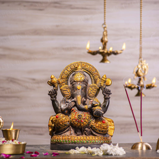 Chic Brass Ganesh Idol