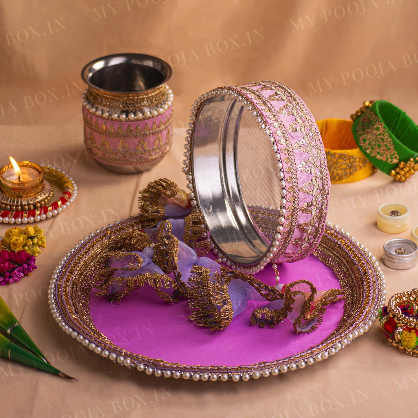 Lavender Karwa Chauth Thali Set