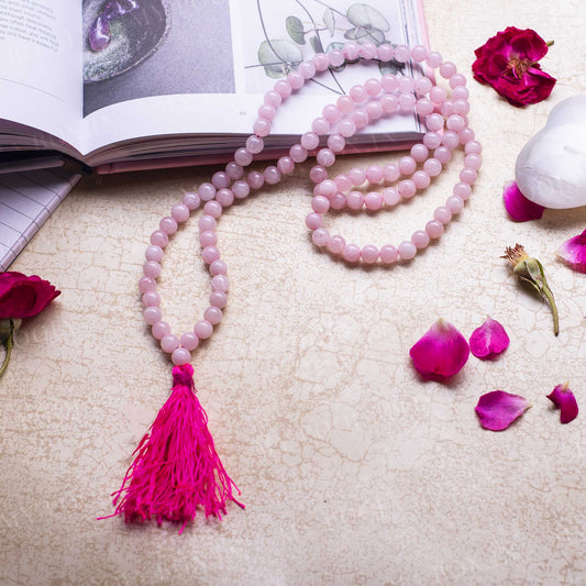 Rose Quartz Crystal Healing Mala (Stone of Love)