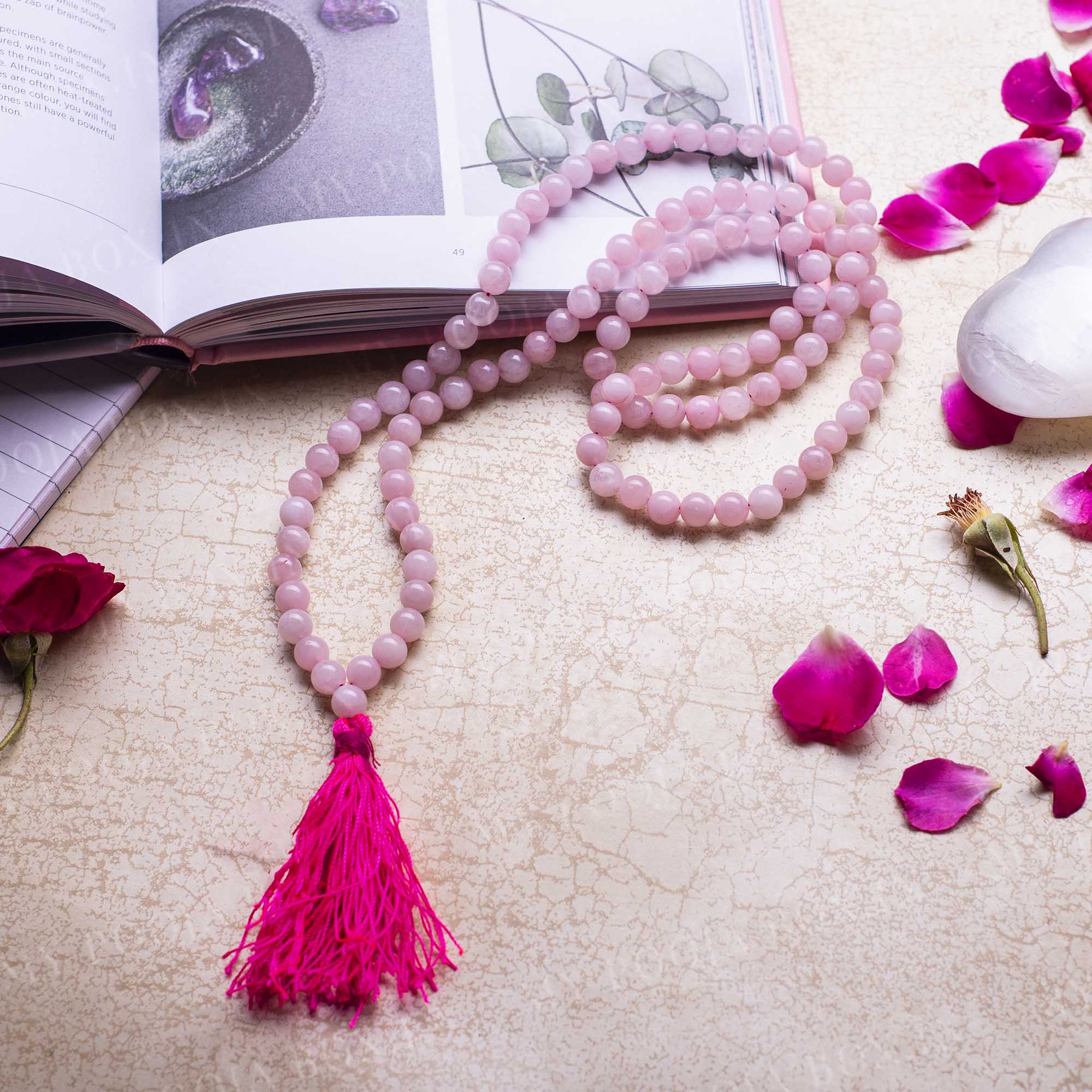 Rose Quartz Crystal Healing Mala (Stone of Love)