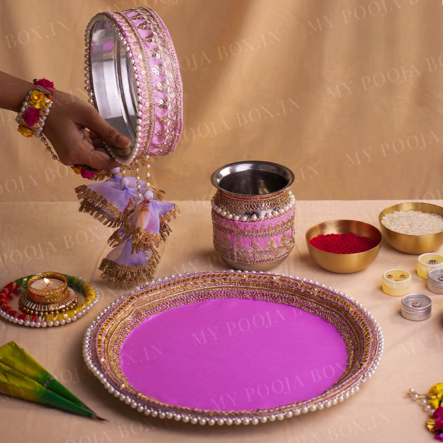 Lavender Karwa Chauth Thali Set