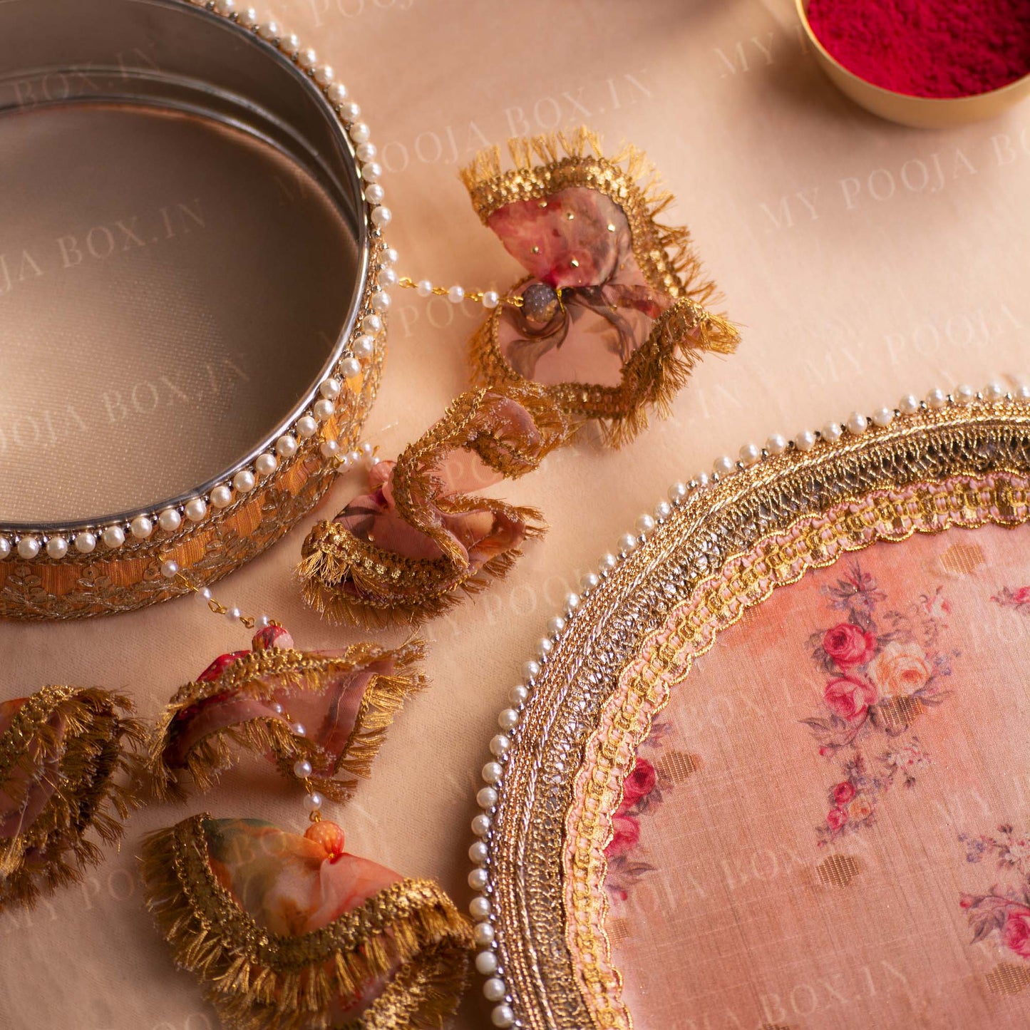 Cherry Blossom Karwa Chauth Thali Set