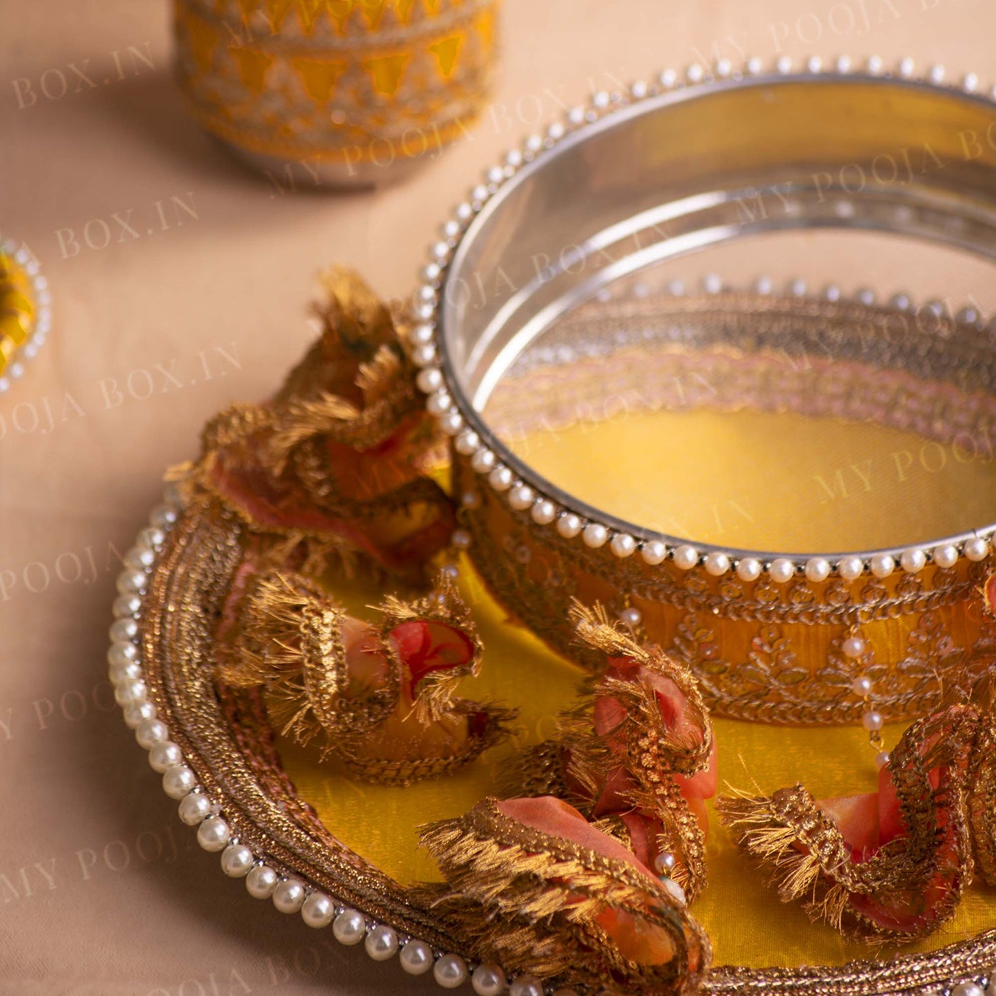 Yellow Daisies Karwa Chauth Thali Set