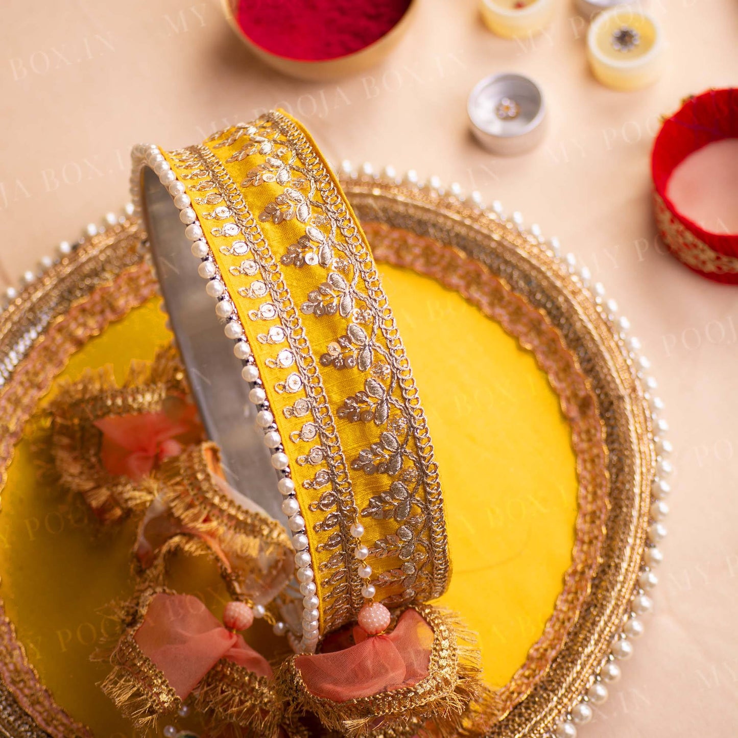 Yellow Daisies Karwa Chauth Thali Set