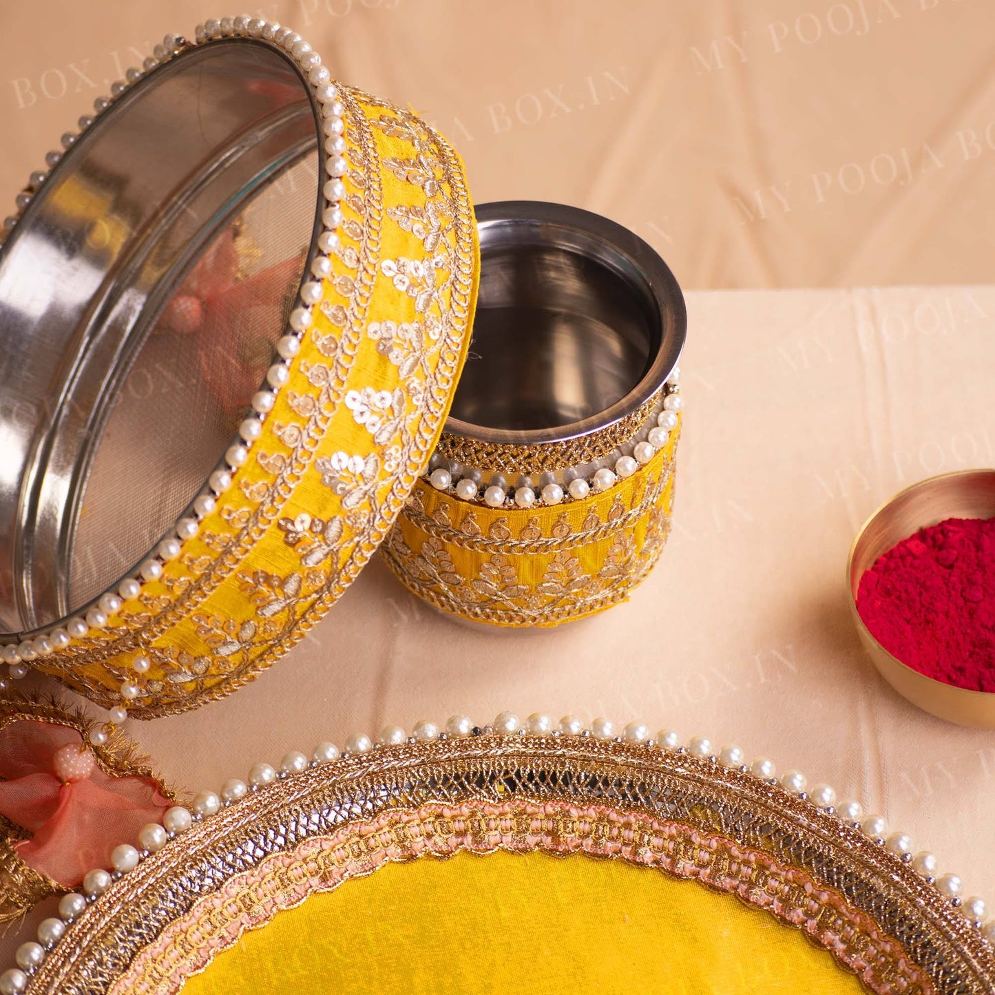 Yellow Daisies Karwa Chauth Thali Set