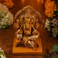 Antique Brown Ganesha On Singhasan