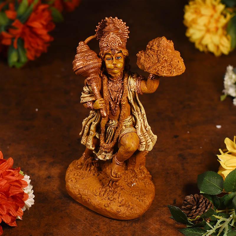 Devotional Hanuman Statue Carrying Sanjeevani Mountain