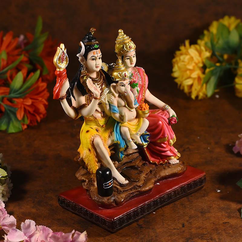 Divine Colorful Shiv Parivar Statue