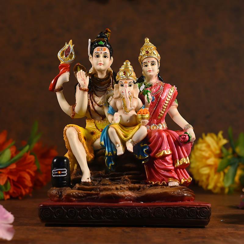 Divine Colorful Shiv Parivar Statue