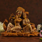 Beautiful Brown Radha Krishna Statue In Sitting Position
