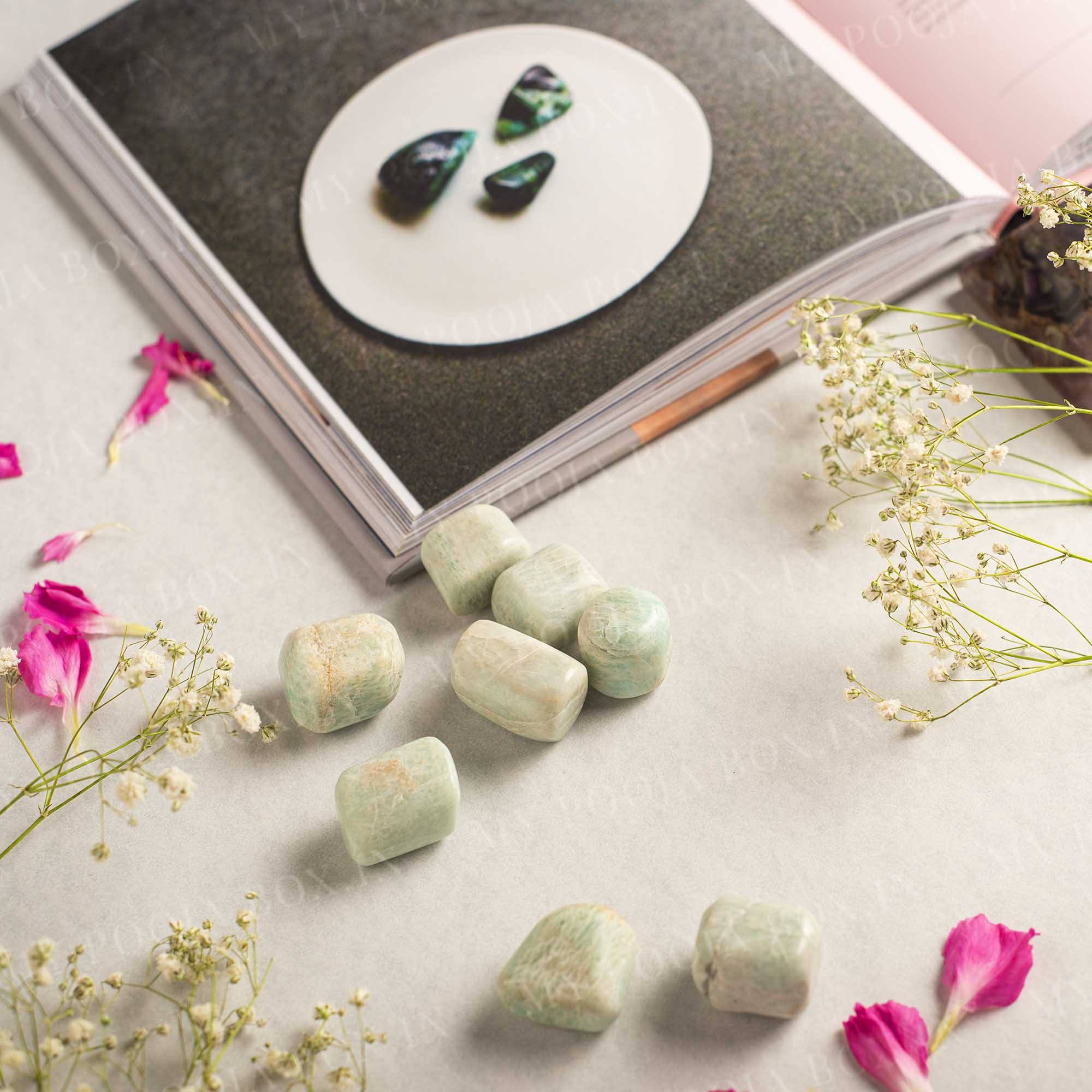 Amazonite Crystal Healing Tumble Stone Set | Stone of Courage & Truth