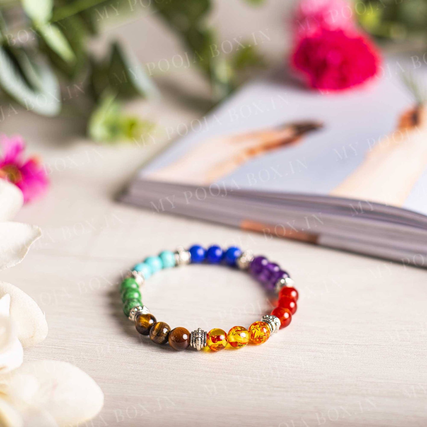 Multicolour Reiki Crystal Gemstone Chakra Healing Band