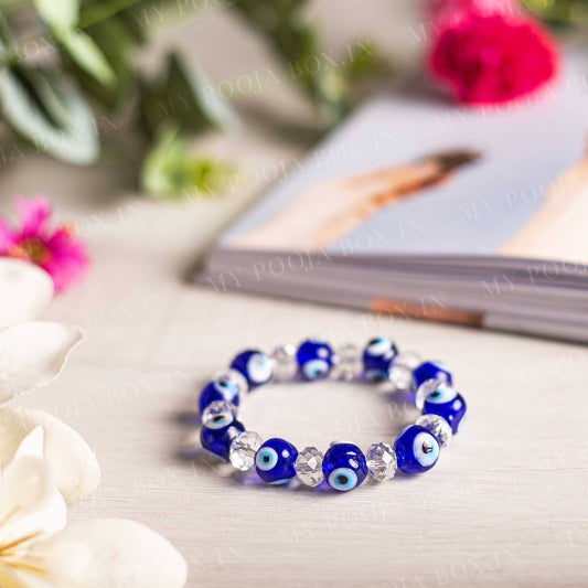 Turkish Glass Bead Evil Eye Stretch Bracelet(Available In Two Colors) |  activelifefitness.co.th