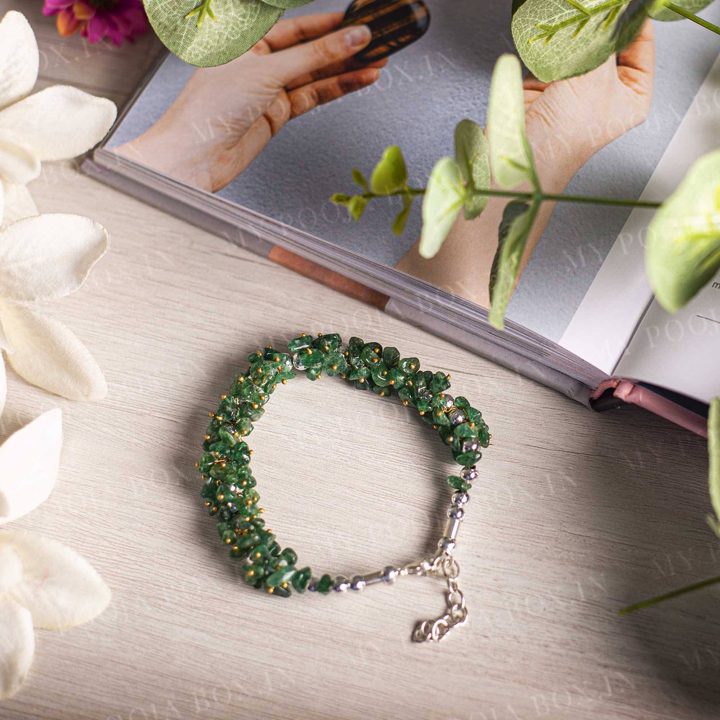 Green Jade Natural Stone Bracelet | Good Luck, Friendship & Cleansing
