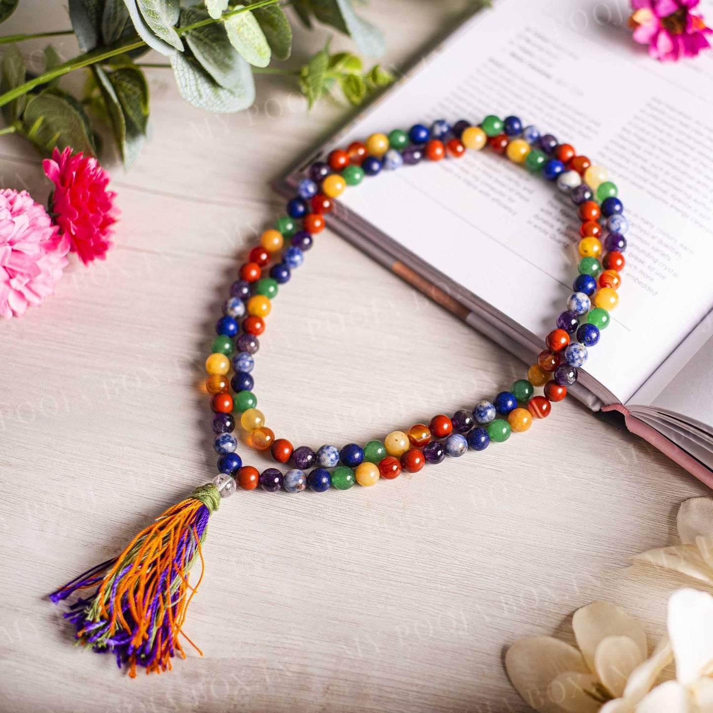 7 Chakra Mala 109 Beads 8MM  BrahmatellsStore