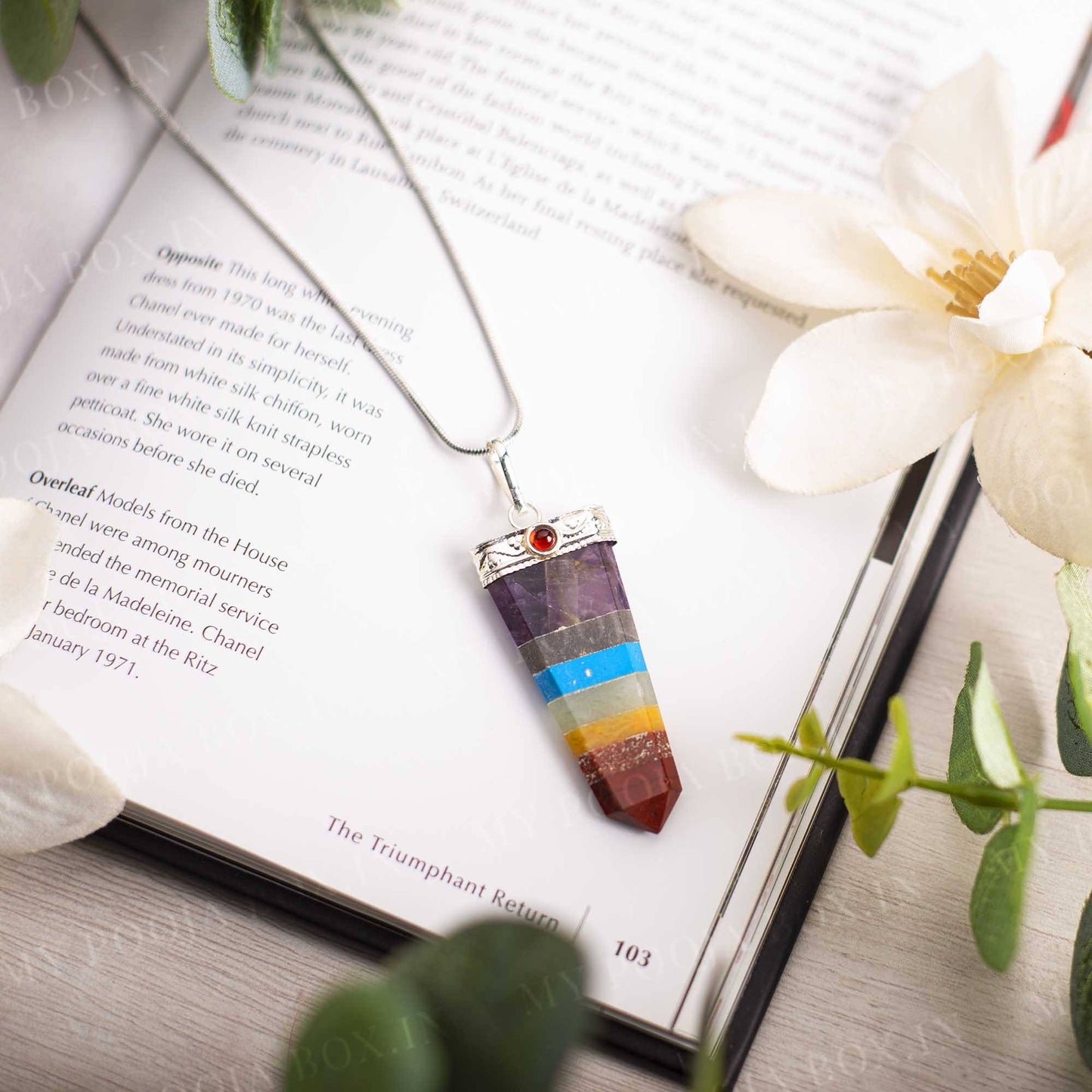 Chakra Healing 7 Stone Pendant Necklace 