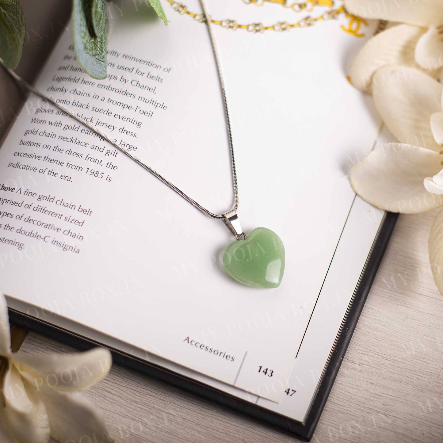 Green Aventurine Heart Necklace on 28