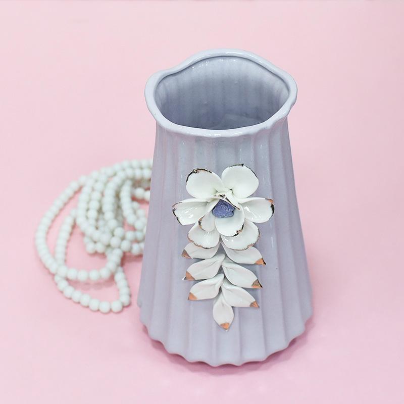 Dual Tone Purple White Flower Vase