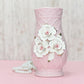 Crystal Pink Vase With White Roses