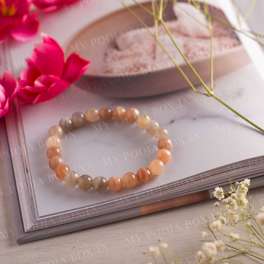Peach Moonstone Bracelet | Strengthens Sixth Sense