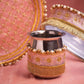 Classy Peach Beaded Karwa Chauth Thali Set