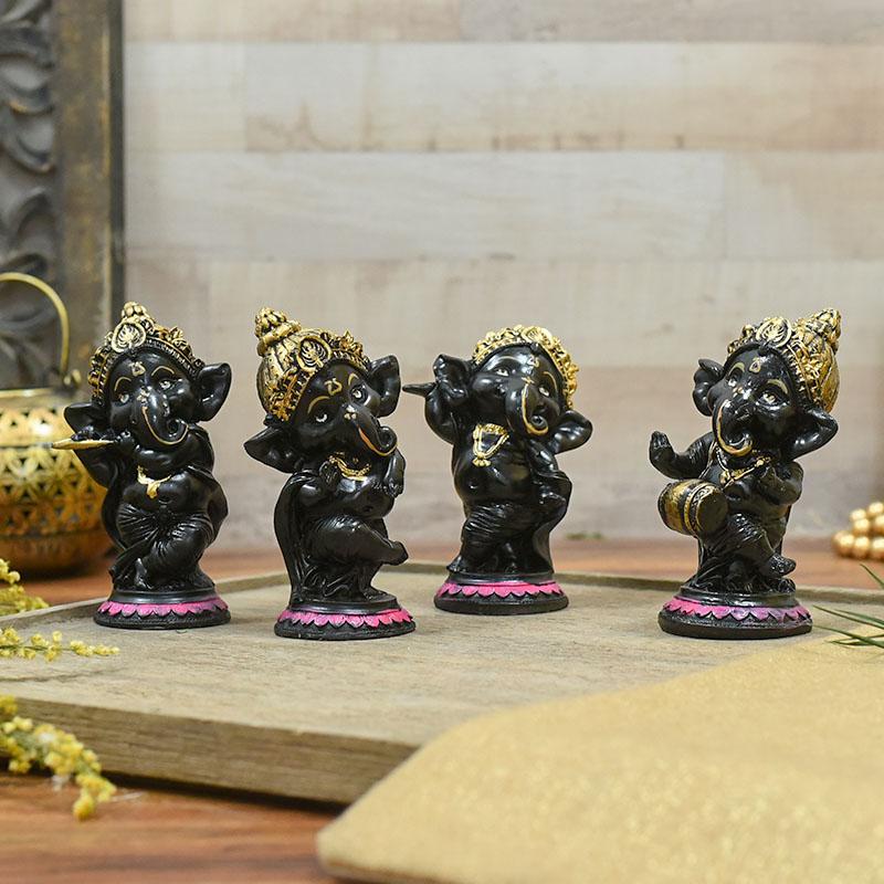 Dancing Lord Ganesha (Set of 4)