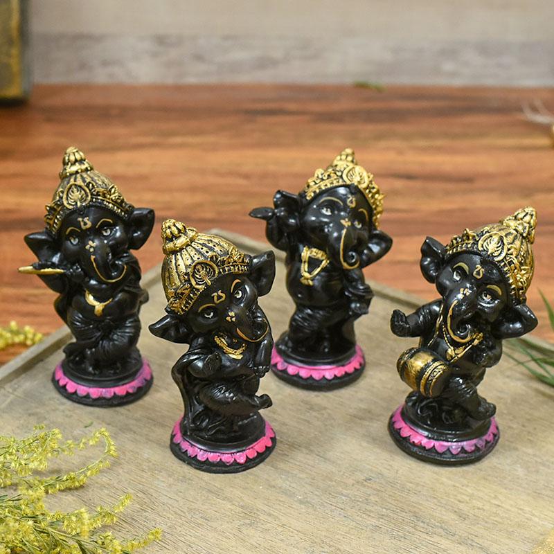 Dancing Lord Ganesha (Set of 4)